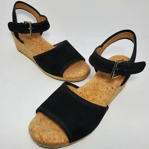 Ugg Wedge Shoe Womens 10 Australia Maybell Black 1019887 Espadrille Strap - Picture 1 of 11