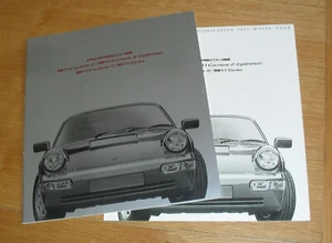 Porsche 911 Carrera 2 & Carrera 4 Brochure 1990-1991 UK Market + Spec Guide - Picture 1 of 3