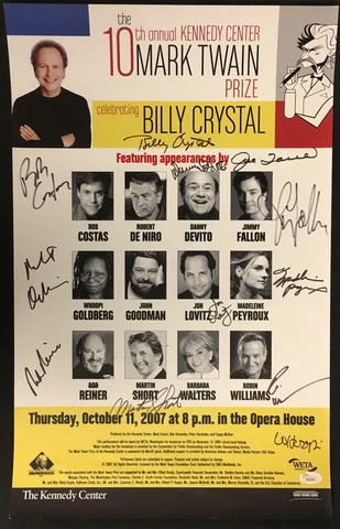 2007 10th Annual Mark Twain Prize Award Celebrity Multi Signed Poster x12 JSA Cover