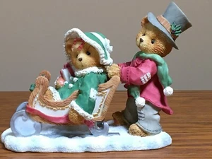 Cherished Teddies Lindsey y Lyndon caminando en un país de las maravillas de invierno 1997 - Imagen 1 de 5
