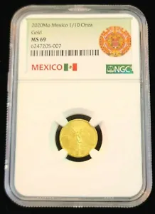 2020 MEXICO 1/10 ONZA GOLD LIBERTAD NGC MS 69 ONLY 700 MINTED SCARCE KEY DATE - Picture 1 of 5