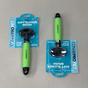 CONAIRPRO PET (2-PACK) Small Soft Slicker Brush Gel-Grip Handle Green PGFSSS-320 - Picture 1 of 20