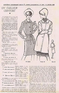 PATRON DE COUTURE "Femmes d'Aujourd'hui" un tailleur ceinturé taille 46 - Picture 1 of 1