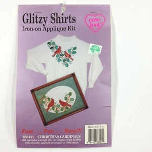 Glitzy Shirts Iron On Applique Kit Christmas Cardinals S33121 Birds Holly USA - Picture 1 of 7