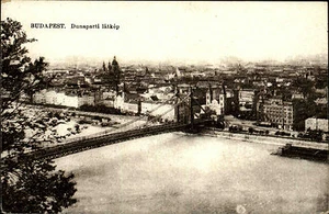 BUDAPEST Ungarn um 1930 Dunaparti atkep Brücke Donau Vintage Postcard Hungaria - Picture 1 of 2