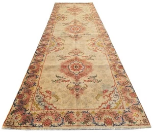 Hand Knotted Vintage Shahi Tabreez Wool Area Runner Rug 10 x 3 Ft (1807 GER-4) - Picture 1 of 8