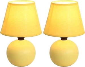 Simple Designs LT2008-YLW-2PK Mini Ceramic Globe Table Lamp 2 Pack Set with 5.51 - Picture 1 of 1