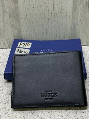 Cartera de Tarjeta de Crédito Royce Bloqueo RFID Cuero Genuino Doble Plegable - Negra Nueva Foto 1 de 4