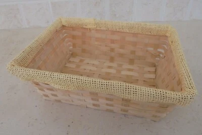 QUATTRO CESTINI RETTANGOLARE CON BORDO COLORATO - GIALLO e LILLA - Immagine 1 di 2