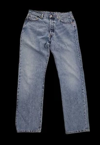 Levis 501 Button Fly Vintage Made In Mexico Jeans 33x34 Medium Light Wash - Bild 1 von 13