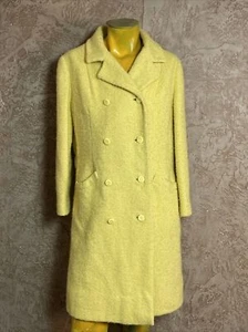 Vintage Neiman Marcus Mod Coat Canary Yellow - Picture 1 of 8