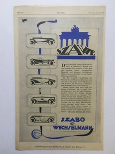 PUBLICITÉ ORIGINALE 1921 ROMOS BERLIN FELDMANN SZABO WECHSELMANN SZAWE - Photo 1/2