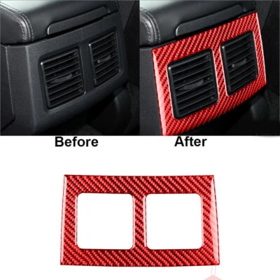 For Dodge Challenger 2008-2014 Red Carbon Fiber Rear Air Vent Outlet Cover Trim - Image 1 of 4