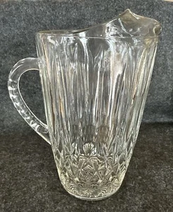 Vintage ANCHOR HOCKING "Crown Point" 64 oz. Clear Pattern Glass Pitcher ~ Mint! - Picture 1 of 24