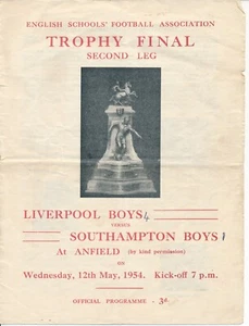 LIVERPOOL Boys v Southampton (Final Trofeo Escolar @ Anfield) 1953/1954 - Imagen 1 de 1