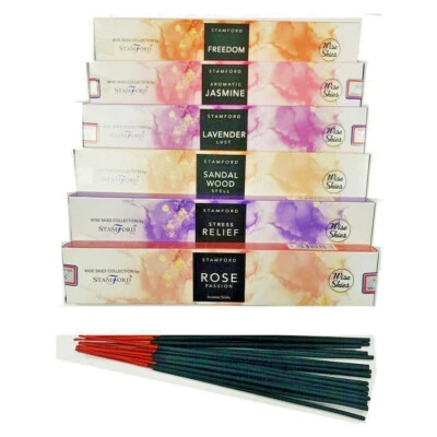6 x Wise Skies Indian Stamford Premium Hand Rolled Masala Incense Sticks - Image 1 of 3
