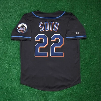 Juan Soto New York Mets Men's Alternate Black Jersey w/ Team Patch - Image 1 of 4