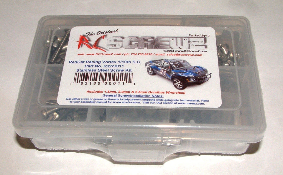REDCAT RACING VORTEX 1/10TH S C RC SCREWZ STAINLESS STEEL SCREW SET RCR011 - Image 1 of 1