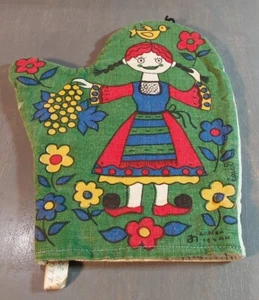 De colección Grecia Decorativo Soporte para Olla Horno Guante Receta Moussakas en Griego - Imagen 1 de 5