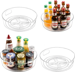 Confezione da 4 Organizer Lazy Susan per Armadio, Aggiornato 11,5" Trasparente Lazy Susan Giradischi - Foto 1 di 12