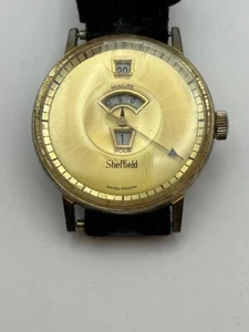 Vintage SHEFFIELD WATCH Swiss Made WATER PROOF INSTANTIME Jumping Hour - Picture 1 of 10