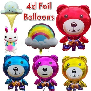 4D Teddybär Folie Ballons Türsteher Mädchen Junge Geburtstag Baby Dusche Cartoon Party - Bild 1 von 9