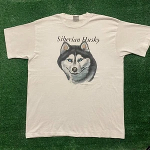 Vintage 90s Essential Husky Dogs Single Stitch T-Shirt - Picture 1 of 6