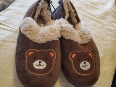 Baby bear slippers cozy  faux fur brown Baby NEW W/O TAGS Size Xl 11-12. - Image 1 of 4