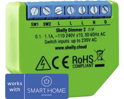 Shelly Dimmer2 Steuereinsatz WiFi Smart unterputz - Kompatibel mit Smart Home by - Bild 1 von 4
