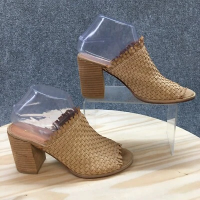 Rebels Heels Womens 8 Tenley Basket Weave Slide Brown Faux Leather Slip On - Image 1 of 4