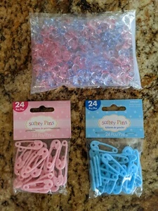 Baby Shower Favors Lot Of 3 Packages Blue Pink New In Package - Picture 1 of 8