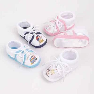 Newborn Baby Shower Shoes Heart Boys Girls Booties Soft Sole Cotton - Picture 1 of 15