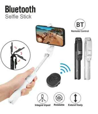 Phone Selfie Stick Bluetooth Remote Monopod Phone Tripod For iPhone Samsung iOS - Image 1 of 4