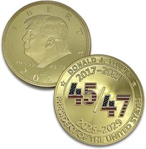 Aizics Mint Donald Trump 2024 Collection Gold Challenge Coin 24kt Gold Plat... - Picture 1 of 8