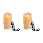 2X LED-Kerzen, Flackernde Flammenlose Kerzen, Wiederaufladbare Kerze, Echtw6900