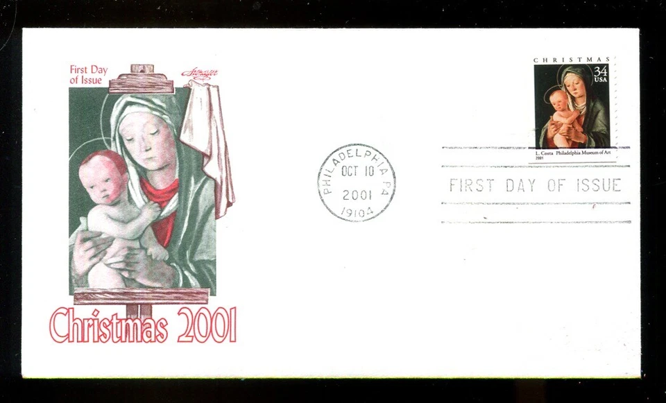 US FDC # 3536 34c Madonna   Artmaster   2001, 9p3441 - Image 1 of 1