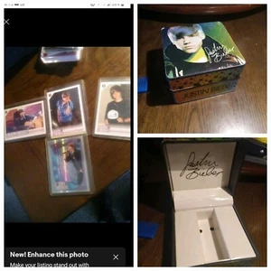 ๐ค Justin Bieber Card ร4 w/an empty Collectible Wristwatch Case ๐ค - Picture 1 of 7