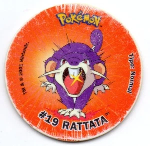 #19 RATTATA TAZO POKEMON TAZOS COLECCION ATTACK 2001 MATUTANO CON LEVE DESGASTE - Picture 1 of 2