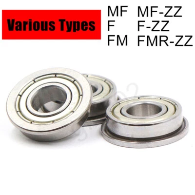 F MF FMR Flanged Ball Bearing 2-40mm Bore Deep Groove Metal Pulley Wheel All Siz
