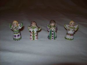 Vintage 4er Set Miniatur Wien Österreich handbemalt Keramik Engel - Bild 1 von 5