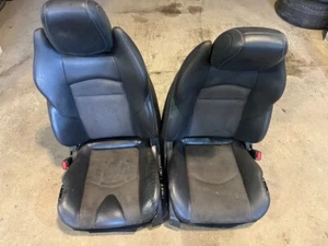 NISSAN 370Z 2010-2019 ROADSTER CONVERTIBLE OEM LEFT & RIGHT SEATS BLACK LEATHER - Picture 1 of 11