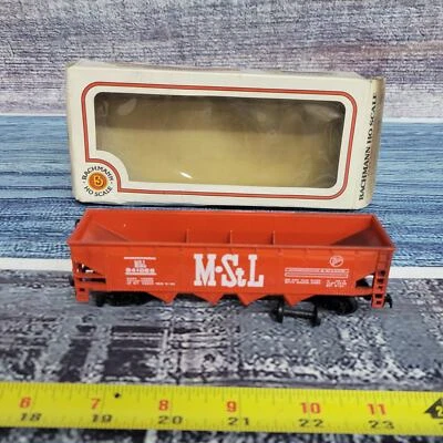 Vintage Bachmann H.O scale MSTL hopper train car red and white - Image 1 of 4