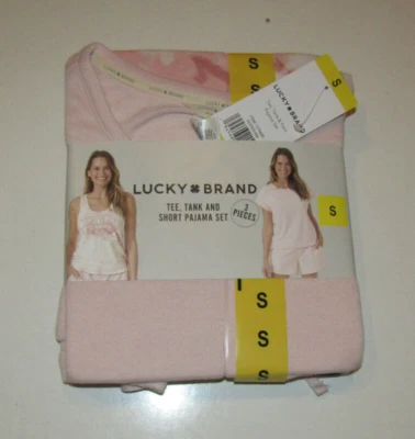 Lucky Brand Womens Pajamas Set 3 Piece Pink Potpourri Sleepwear Size Large L NWT - Image 1 of 3