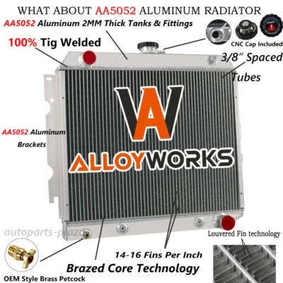 For 1970-1973 Dodge / Plymouth Mopar V8 Small Block 3Row Aluminum Radiator Foto 1 de 4