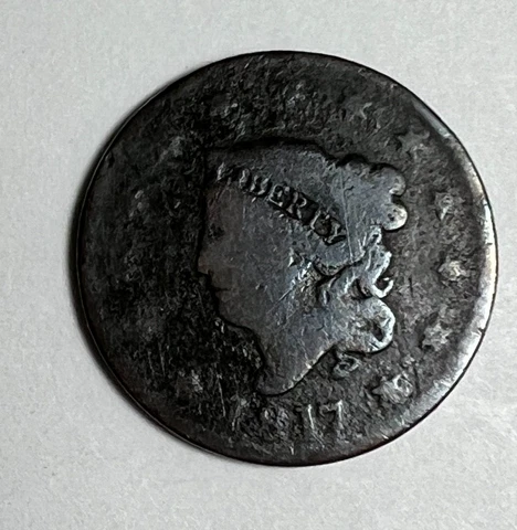1817 US Large Coronet Head One Cent Coin Cover