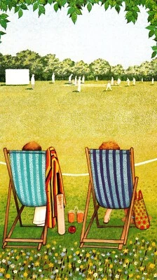 Congratulations Retired Retire Cricket Ball Bat Anthony Browne Greeting Card - Image 1 of 3