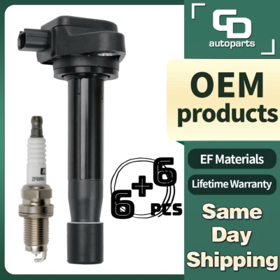 UF603 OEM 6 Ignition Coils +6 Iridium Spark Plugs for Honda Accord Odyssey Acura - Image 1 of 4