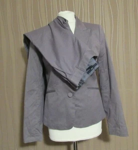 180 385 H&M Damen Hosenanzug Hose Gr. 34 Blazer Gr. 38 grau Streifen 2-Teiler - Bild 1 von 6