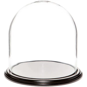 Plymor 11.75" x 12" Glass Display Dome Cloche (Black Wood Veneer Base) - Picture 1 of 1