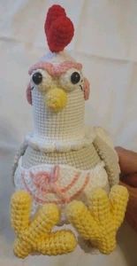 Handgestrickte Huhn Henne Amigurumi Puppe ausgefallen 6 1/2 Zoll groß - Bild 1 von 11